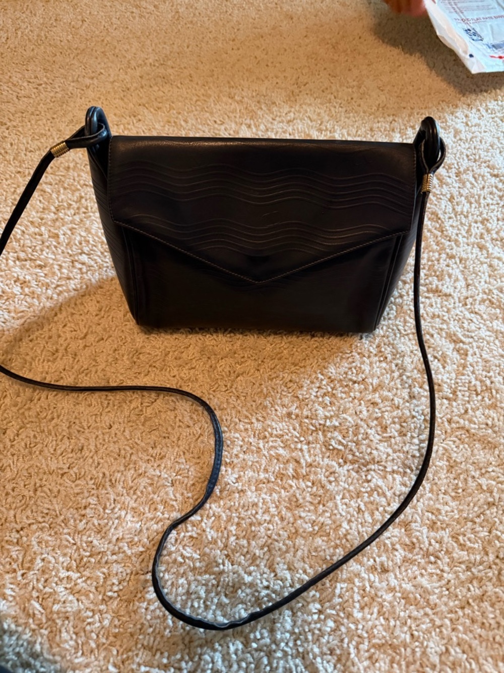 Valentino Black Leather Wave Crossbody Bag